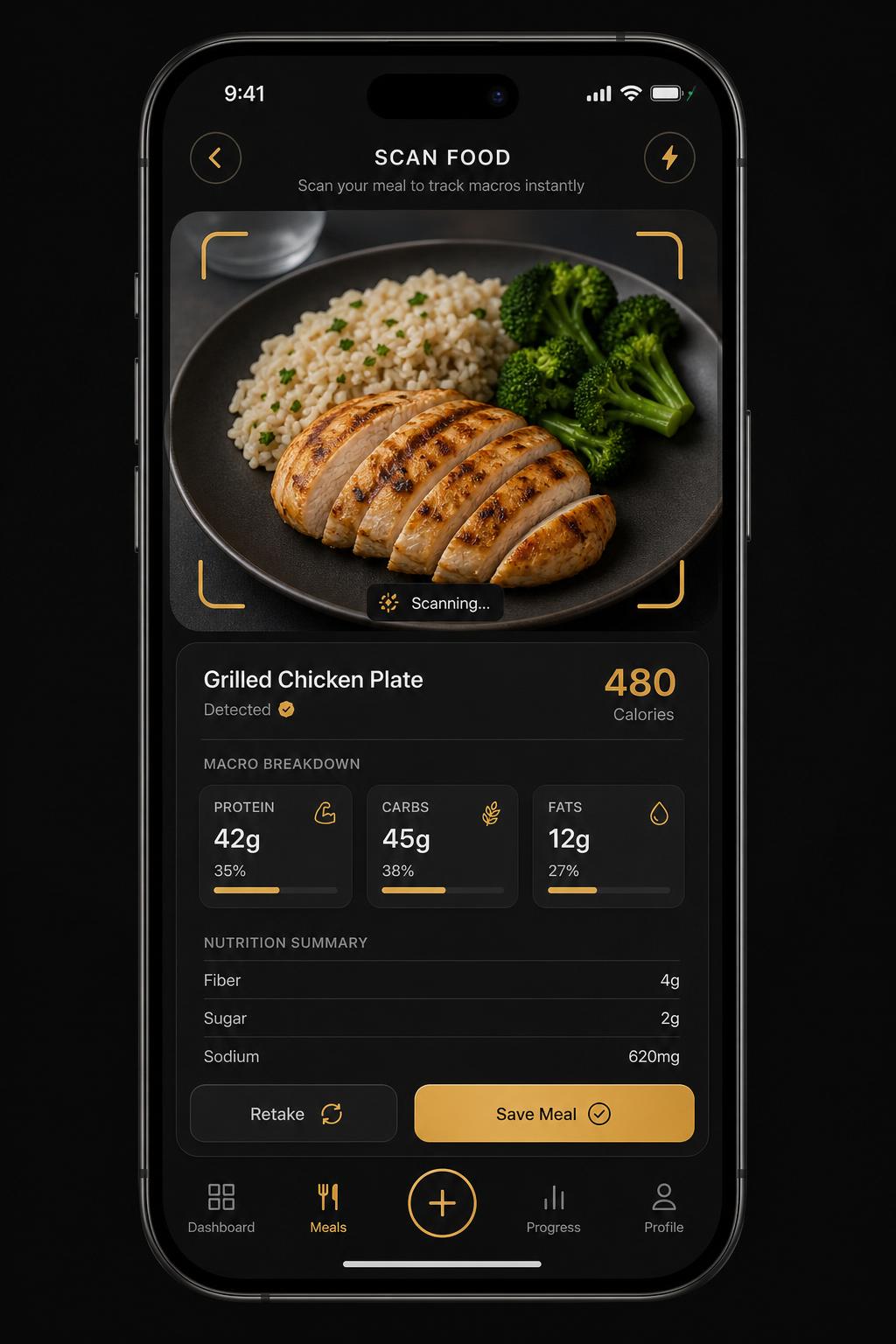 SECCO METHOD app — Food Scanner screen